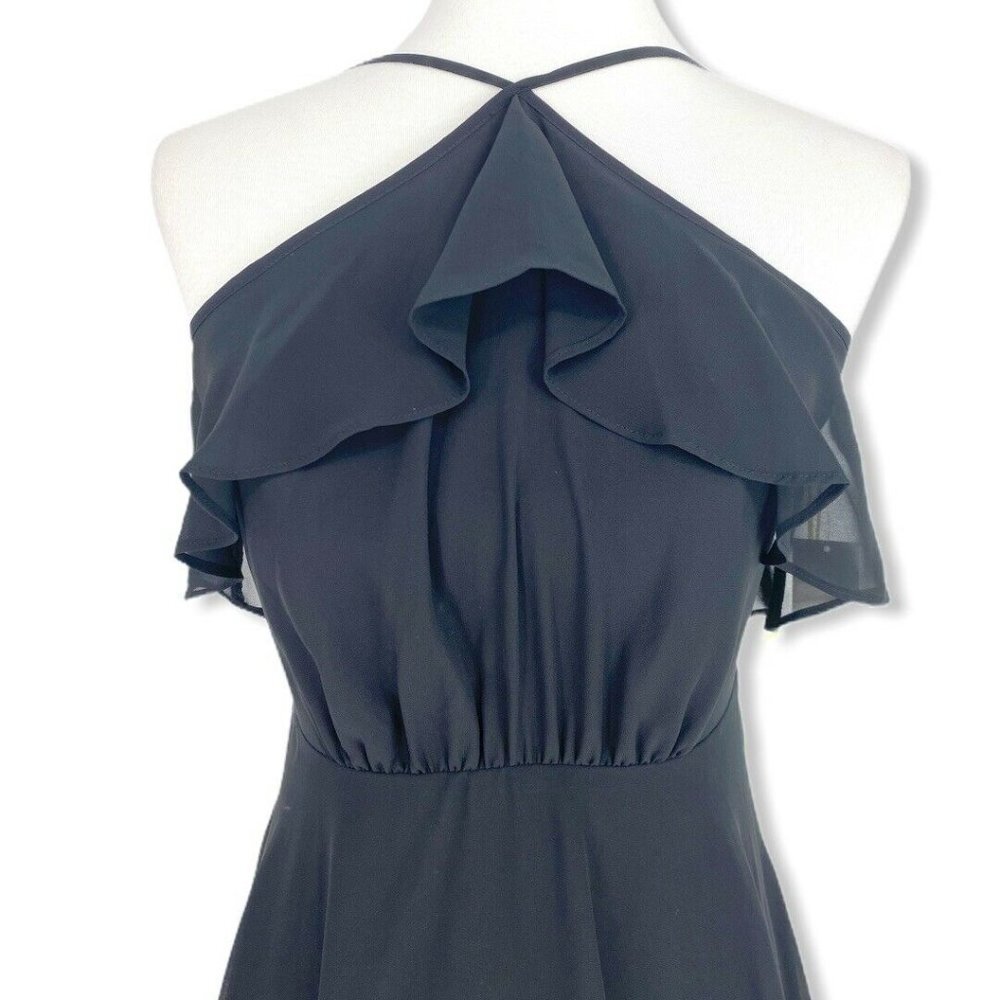 Cece Dress Size 4 Small Chiffon Tiered Halter Cocktail Party Evening Midi Lilli - Picture 2 of 11